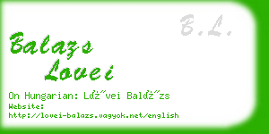 balazs lovei business card